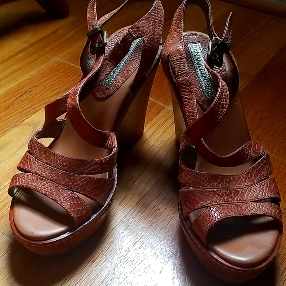 Leather Wedge Sandals